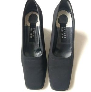 Stuart Weitzman Flair Black Micro Stretch Pump